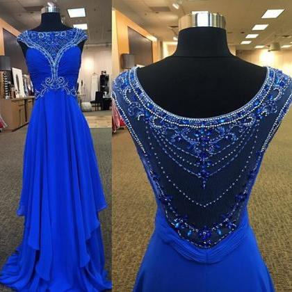 Blue Prom Dress, Gorgeous Prom Dress, Elegant Prom..
