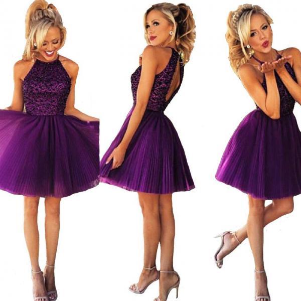 Cute Round Neck Tulle Long Prom Dress For Teens, Tulle Evening Dresses ...