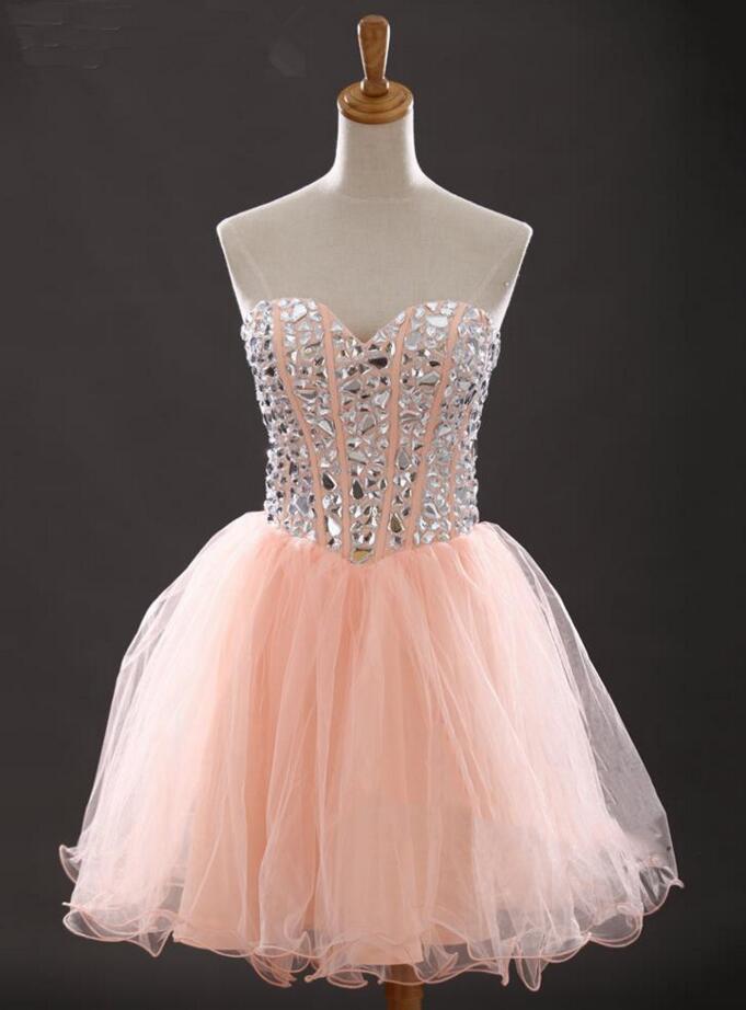 peach formal dresses short